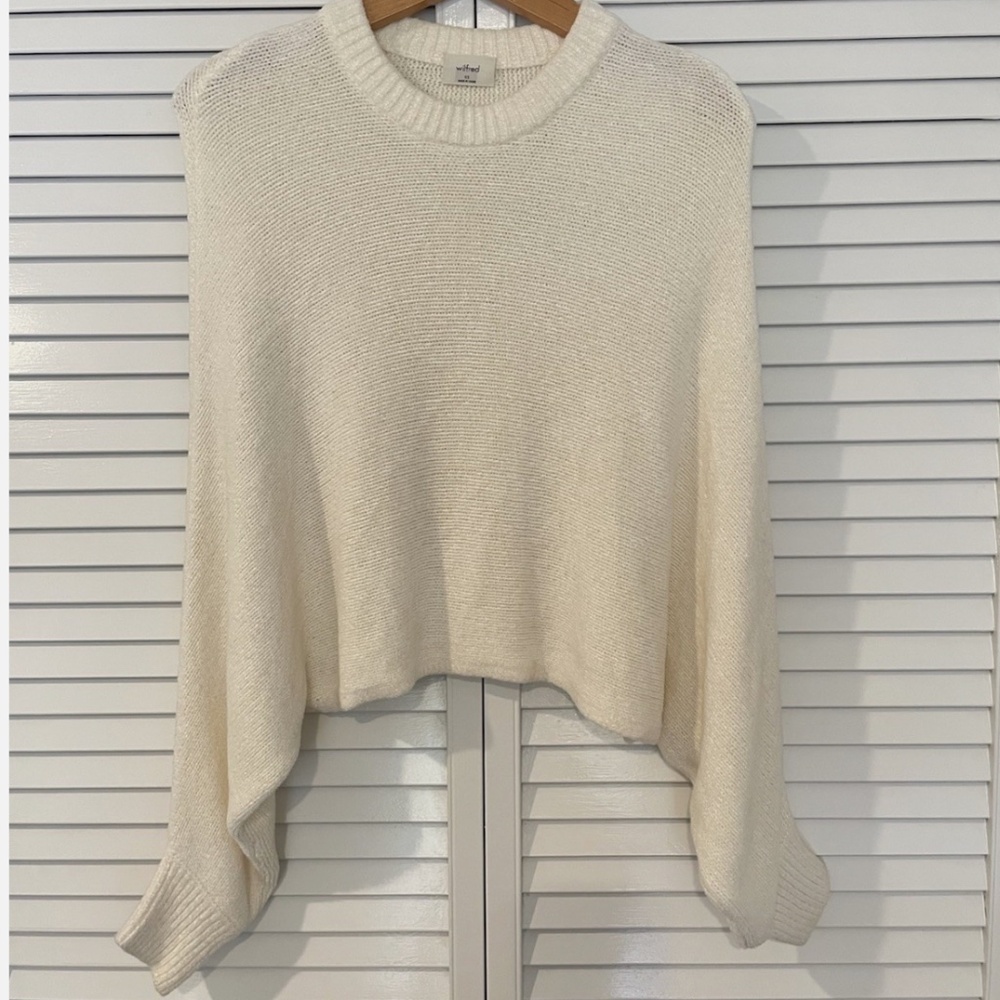 Aritzia Crop Chenille Sweater XS CREAM ‘Wilfred Mimi’